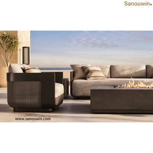 <span class=keywords><strong>Fauteuil</strong></span> d'extérieur contemporain avec tressage confortable en <span class=keywords><strong>rotin</strong></span> PE Design moderne portable pour le jardin, la piscine, la cour et l'hôtel - Product Image 2