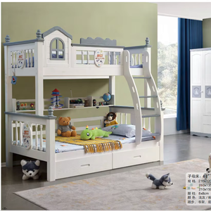 Tout en bois massif 1.5 mètres <span class=keywords><strong>Lit</strong></span> coulissant moderne simple haut et bas <span class=keywords><strong>Lit</strong></span> <span class=keywords><strong>superposé</strong></span> mère et enfant Meubles pour villas pour enfants - Product Image 2