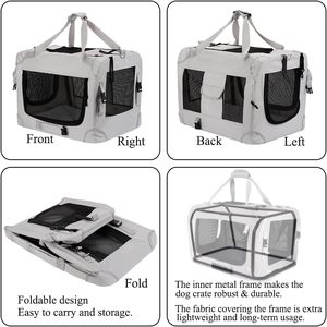 Custom Collapsible Foldable Dog Crate for Large Dogs <b>Soft</b> Dog Travel Kennel Crate Cat Carrier Crate Indoor Foldable Dog Crate - Product Image 5