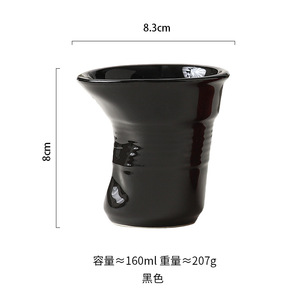 Tasse à eau en céramique froissée de style <span class=keywords><strong>français</strong></span> 150 ml, tasses en céramique façonnées à la main, tasses à café en céramique irrégulières pour la maison - Product Image 6
