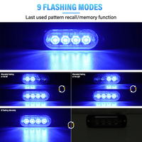 Vente flash : 4 feux stroboscopiques LED bleus pour camion, lumière d'avertissement LED, étanche IP67, 3 pouces, 10-30V, matériau PC, garantie 1 an pour voiture et SUV