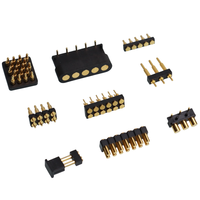 Connecteur Pogo Pin personnalisé 2,54 mm 4P 5P 6P 7P double rangée DIP courbé SMD montage sur circuit imprimé en laiton plaqué or