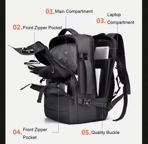 Customized logo New Expandable 17.3 Inches Laptop Backpack Waterproof Outdoor USB Feature Zipper Closure Lining Polyester - Product Image 4