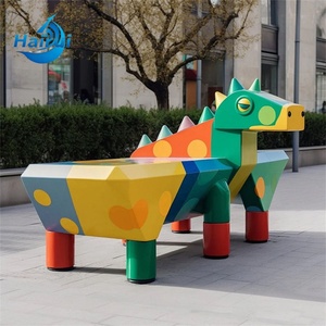 Sgabello/Panca Scultura per Parco Giochi Personalizzato con <span class=keywords><strong>Immagine</strong></span> Animale Cartone Animato, in Resina e Fibra di Vetro Resistente all'Usura - Product Image 1