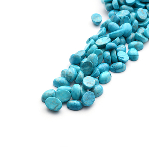 Wholesale 10x14mm Oval Natural <strong>Stone</strong> Cabochon Turquoise <strong>Blue</strong> Loose Gemstones Customized Natural Dyeing <strong>Blue</strong> Target Audience - Product Image 1