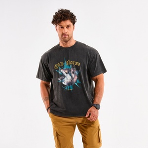 T-shirt oversize vintage à épaules tombantes en gros, impression numérique de haute qualité, 100% coton, nouveau style streetwear - Product Image 4