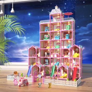 Maison de poupée DIY 102 cm, 29 pièces, ensemble de jeu, 578 pièces, château de princesse, jouet de jeu d'imitation, jouet éducatif, kit de construction de maison de rêve - Product Image 2