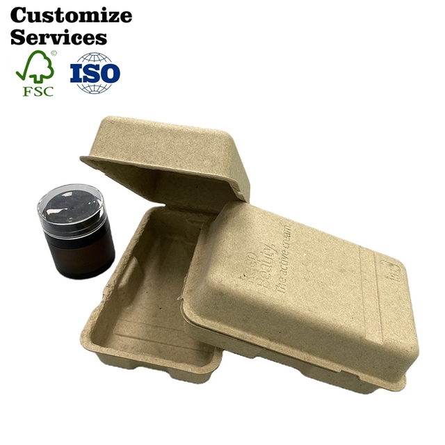 Bagasse Paper Box Packaging Recycled Cardboard Boxes Eco Friendly Packaging Molded Pulp Tray Molding Customized Sugarcane