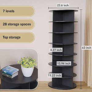 7 niveles muebles <span class=keywords><strong>para</strong></span> el hogar teca de madera gabinete de almacenamiento Delgado estante organizador estante rotación bolsa de <span class=keywords><strong>zapatos</strong></span> estante de almacenamiento de exhibición <span class=keywords><strong>para</strong></span> el hogar - Product Image 3