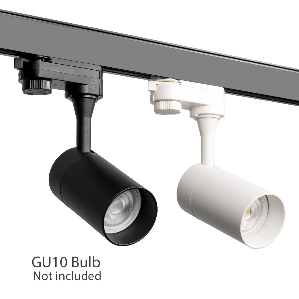 Sistema di binari a testa mobile regolabile moderno in alluminio apparecchio Gu10 faretto a binario a Led