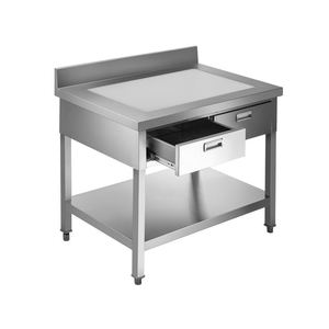 Edelstahl bank Hersteller Edelstahl-Arbeitstisch schrank mit Rollen Zweistufiger Schrank mit Schublade für große Küche - Product Image 6