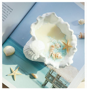 Décoration d'intérieur de luxe européenne Beauté côtière <span class=keywords><strong>Bougie</strong></span> parfumée en coquillages naturels à base de soja pour souvenirs Idées cadeaux - Product Image 4