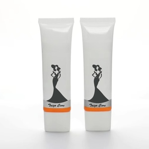 Wholesale 50ml 100ml Plastic Super Oval Tubes with <b>Screw</b> Cap Custom Logo Sunscreen <b>Flat</b> Packaging Container for Skin Care - Product Image 1