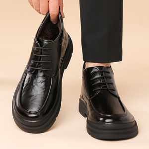 Botas de Tobillo para Hombre, Punta Redonda, Tacón Grueso, Forro de Piel Sintética, Suela de Goma, Estilo Martin, Aislantes, con Cordones, Altura Media - Product Image 3