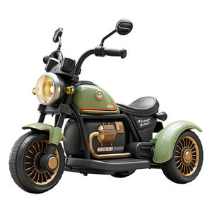 Motocicleta triciclo eléctrica estilo vintage para niños de 1 a 6 años, juguete a batería con control remoto - Product Image 1