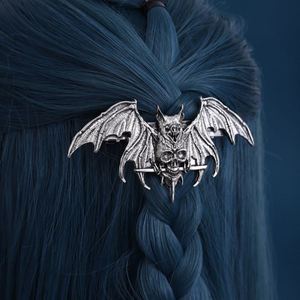 Viking Retro Skull Bat Hair <b>Clip</b> for Women's Updo Gothic Norwegian Style Party Accessories Witch Bat Flower Hair <b>Clip</b> - Product Image 5
