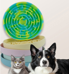Bol de nourriture pour animaux de compagnie en silicone souple de qualité alimentaire, antidérapant, arrondi, à alimentation lente, design <span class=keywords><strong>labyrinthe</strong></span>, lavable, anti-étouffement, pour chat et chien - Product Image 1