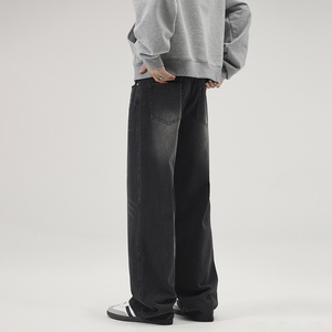 Outono e inverno principal promoção dos homens retro americano velho lavado solto calça <span class=keywords><strong>jeans</strong></span> reta dos homens calças de perna larga - Product Image 3