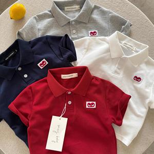 Polo à manches courtes Zhi Ma pour garçons et filles, nouvelle collection été 2025, en piqué de coton fin, couleur unie, anti-humidité - Product Image 2