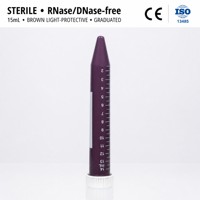 Tube de Centrifugation Stérile Marron de 15 ml avec Bouchon Gris, Tubes de Centrifugation en Plastique Jetables pour Laboratoire, Sachet Scellé - Vente en Gros