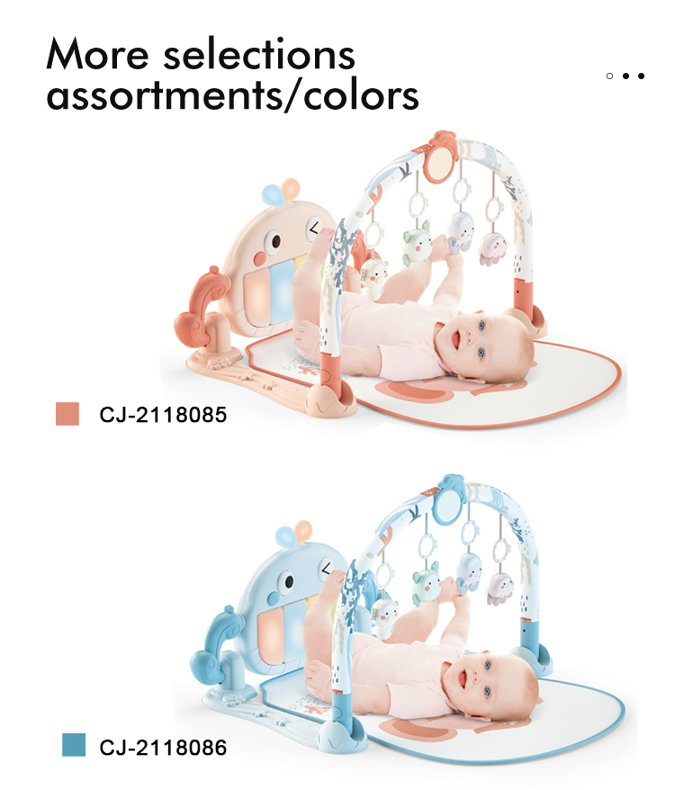 Soft infant fitness rack activity musical pedal keyboard piano gym play mat sleeping portable baby toy