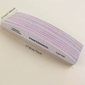 Lima de Uñas Gris en Forma de Media Luna, Doble Cara, para Pulir, Lima de Uñas de Gel UV, Duradera y No Desprende Arena - Product Image 2