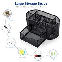 Wideny multifonctionnel fournitures de bureau à domicile fil métal femmes maquillage maille organisateur de bureau avec tiroir coulissant