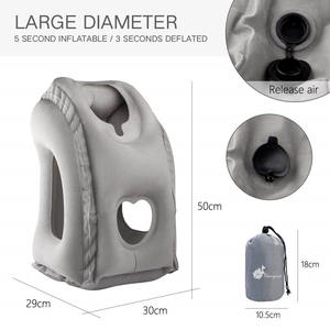 Coussin de soutien pour appuie-tête <span class=keywords><strong>gonflable</strong></span> pour le voyage en <span class=keywords><strong>avion</strong></span>, le cou, le menton et le corps. - Product Image 6