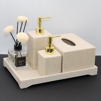 Kit de bouteilles vides modernes et durables en résine, aspect granulé, pour shampoing, gel douche, lotion, désinfectant pour les mains, produits de lavage, de bain et de toilette