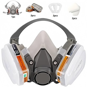 Masque à gaz réutilisable avec <span class=keywords><strong>filtre</strong></span> à <span class=keywords><strong>charbon</strong></span> <span class=keywords><strong>actif</strong></span> pour protection contre la peinture en aérosol, les pesticides, les produits chimiques, la décoration, le formaldéhyde, les odeurs, la poussière et les gaz toxiques - Product Image 3