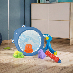 2026 Best Seller Kids Fishing Set 7pcs Plastic Water Play Bathing Toys Color Changing with Fish Catch Net Ages 2-4 Unisex - Product Image 4