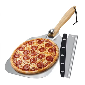 Premium <span class=keywords><strong>Pizza</strong></span> Peel Set Comercial Aluminio 12 Pulgadas <span class=keywords><strong>Pizza</strong></span> Espátula Pala con Metal <span class=keywords><strong>Pizza</strong></span> Cutter Rocker para uso en la cocina - Product Image 1