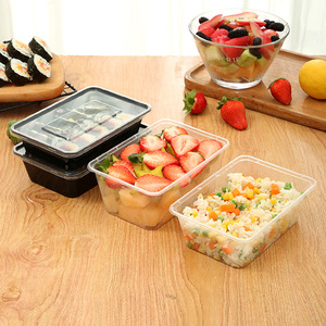 Disposable Rectangular Food Grade <b>Plastic</b> <b>Lunch</b> <b>Box</b> With Lid For Restaurants And Commercial Takeout Packaging - Product Image 1