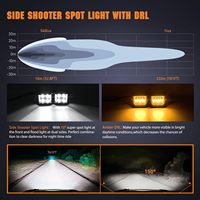Luces LED Laterales de 4 Pulgadas con DRL Ámbar, 20W, Combinación de Luz de Trabajo y de Carretera, Cubos LED para Camionetas Todoterreno, ATV, UTV