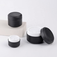 Envase de Gel para uñas de 5g, 15g, 20g, 30g, 50g, tarros cosméticos de PP, tarro elegante de doble pared, tarros de plástico negro mate con tapas
