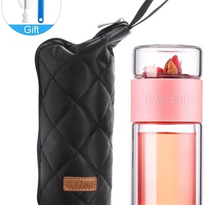 Botella de agua de vidrio de calidad alimentaria con infusor de té, taza de viaje de 7 oz con filtro. - Product Image 3