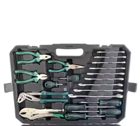 Juego de caja de herramientas de reparación de 118 Uds., Kit de herramientas manuales y eléctricas de acero al carbono con cinta métrica de nivel de llave para uso en el hogar y el taller