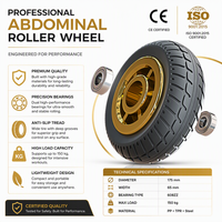 Rouleau abdominal doré de qualité supérieure avec roulements silencieux pour entraînement de base à domicile, fabrication OEM professionnelle, vente en gros