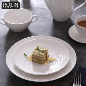 Assiettes de Dîner en Porcelaine et Céramique Blanches pour Hôtels 5 Étoiles, Assiettes de Buffet de Décoration, Assiettes de Restaurant Européen en Gros - Product Image 2