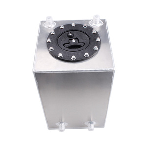 Réservoir de carburant universel en aluminium de 3 gallons (12 L), réservoir de carburant rectangulaire avec bouchon à dégagement rapide, port AN8/AN10, argent noir - Product Image 5