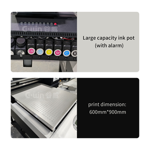 เครื่องพิมพ์ยูวีแบบแบนอเนกประสงค์ LED ขนาด 60*90 ซม. ระบบ CMYK+W+วานิช สำหรับพิมพ์เคสมือถือ, แก้ว, ขวดทรงกระบอก เครื่องพิมพ์ยูวีหลายชั้น - Product Image 3