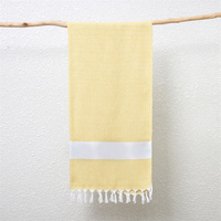Serviettes de plage turques en coton surdimensionnées, grandes serviettes de plage personnalisées blanches 100% coton turc rayées avec des glands