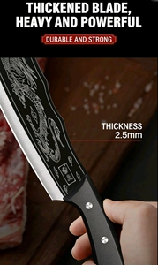 Coltello Professionale da Macellaio - Mannaia Cinese con Motivo a Drago per Cucina, Ristorante e Uso Esterno 41D10 - Product Image 3