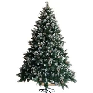 Arbre de Noël neige blanche de bonne forme de luxe de qualité supérieure avec pomme de pin