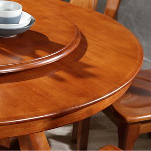 Mesa de Comedor Redonda de Madera Maciza con Combinación de Sillas - Product Image 6