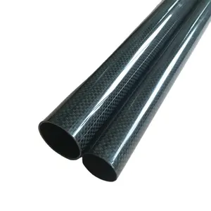 Glossy 3k twill weave pure carbon 100% carbon fiber tube 25mm 22mm for sale