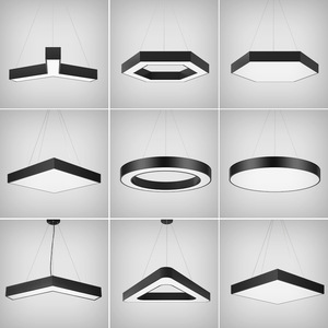 Lámpara Colgante LED Redonda Negra Moderna E26, 5000K Luz Diurna, AC85-265V, Alta Luminosidad, Regulable, para Sala de Estar - Product Image 4