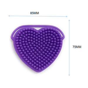 Brosse faciale en silicone, brosse de massage pour le shampoing, brosse de lavage du visage double face en forme de cœur, brosse nettoyante faciale en silicone - Product Image 4
