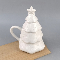 Vente directe d'usine tasse en céramique d'arbre de Noël personnalisée tasse d'arbre de Noël de bricolage sur le thème des vacances