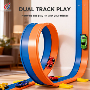 Piste de course de voiture à glissière Chengji, jouet d'aventure, assemblage coloré, rangement portable, piste de course de voiture flexible de 5 m - Product Image 3